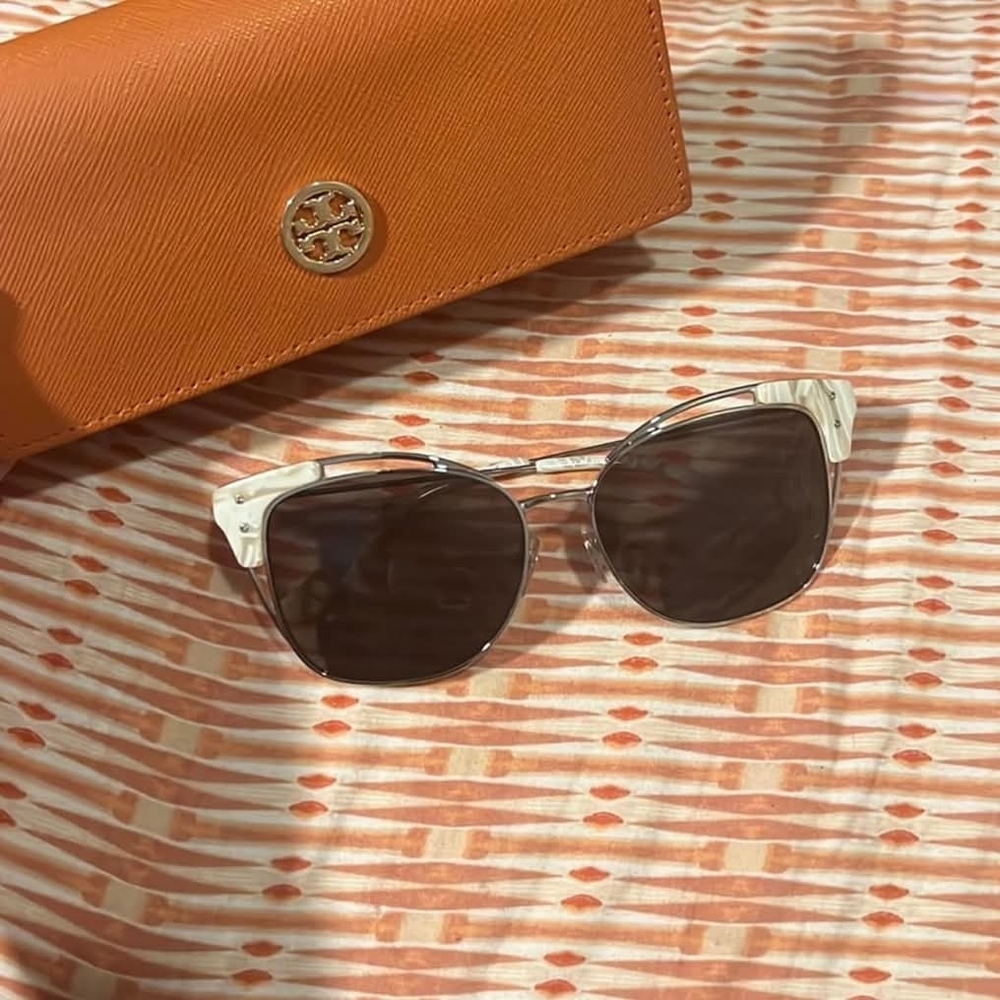 Tory Burch Black and White Sunglasses